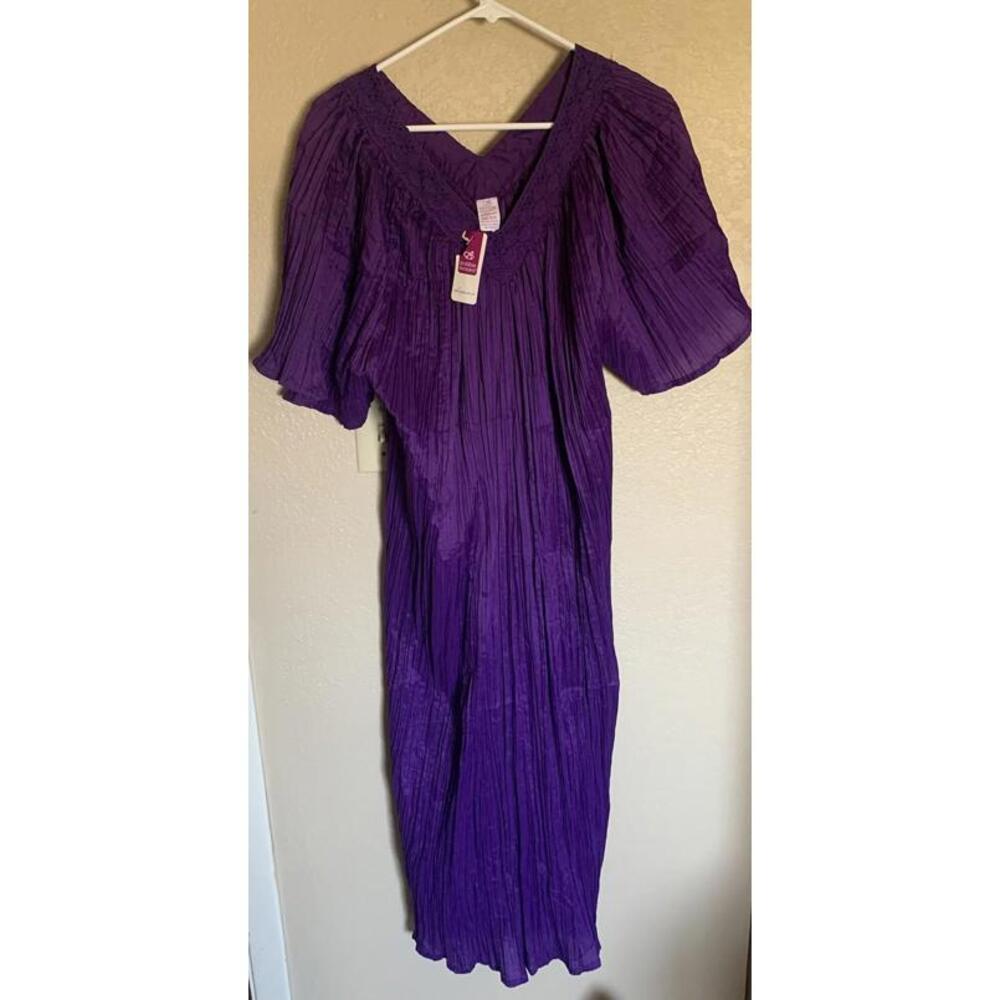 Bobbie Brooks Vintage Purple Kaftan Kimono MuMu Sleepwear One Size Nwt